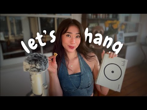 ASMR hangout with me! (eating, page turning, skin tracing, tapping, and ramble)