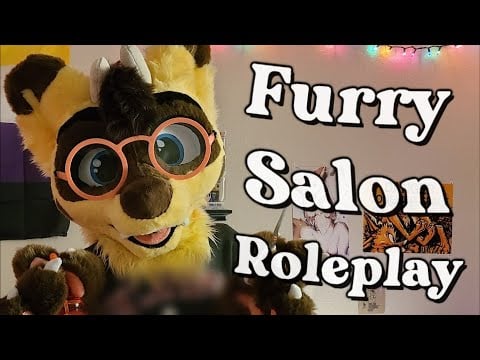Furry ASMR | Rali tends to you at the salon! (Fur brushing, scissors, water spraying, fabric sounds)