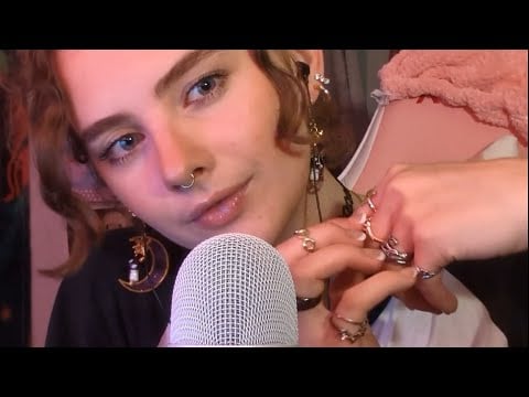 ASMR Excessive Jewellery + Clicky Mouth Sounds (SO TINGLY) tapping, hand movements, whispers