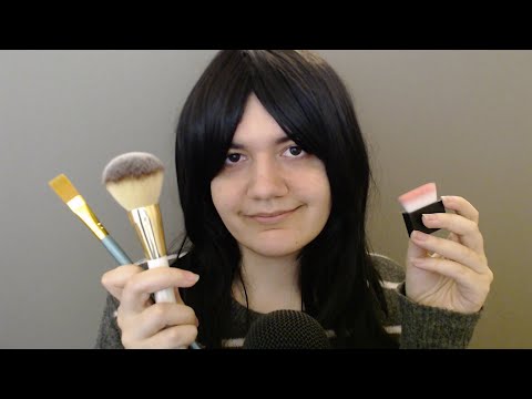 ASMR Brushing Your Face & the Mic + Repetitive Mouth Sounds 💤