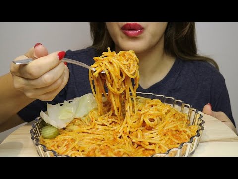 ASMR POMODORO SPAGHETTI / PICKLED VEGGIES / no talking / CREMA ASMR #asmr #pomodoro #mukbang #food