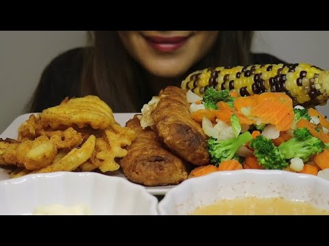 ASMR FISH N CHIPS / FLINT CORN / VEGGIES / no talking / CREMA ASMR #asmr #mukbang #fishnchips #corn