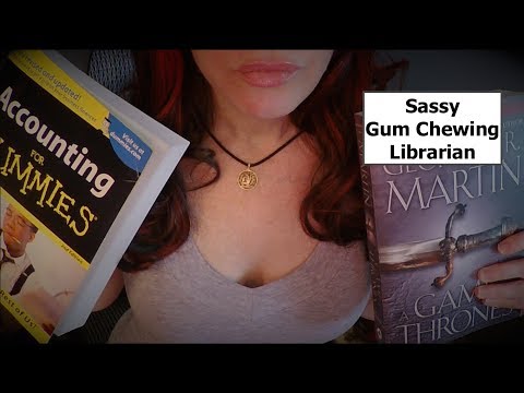 ASMR Gum Chewing Sassy Librarian. Whispered.