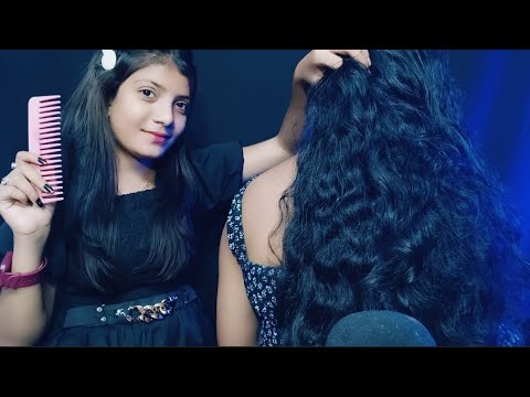 ASMR | Sister Does My Relaxing  Back Massage And Hairply |