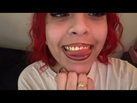 ASMR grillz mouthsounds & tapping 