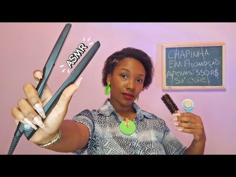 ASMR ROLEPLAY / CABELEIREIRA FAZ CHAPINHA NO SEU CABELO (SONS em CAMADAS com voz suave para dormir) 