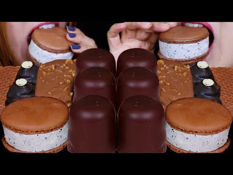 ASMR GIANT CHOCOLATE MARSHMALLOWS, MACARON ICE CREAM SANDWICHES, BIG ICE CREAM BARS, CHURRO STICK 먹방