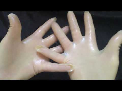 SURGIGEL GLOVES🤚✋  RUBBER 👉  With OIL 👉👉 LAYERING  [[ASMR]]