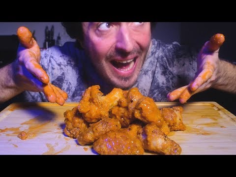 ASMR Crunchy Buffalo Wings * Messy Eating * 부제 字幕  उपशीर्षक ( Real Sounds ) | Nomnomsammieboy