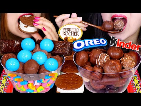 ASMR FAVORITE CEREAL BOWLS + ICE CREAM (OREO, TROLLI PLANET GUMMY, KINDER, FERRERO, MARSHMALLOWS) 먹방