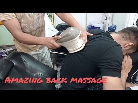 Upper body massage by energetic boy Ali
