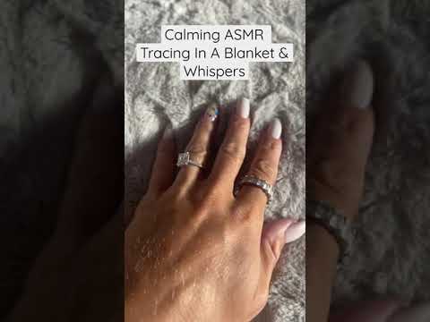 Calming ASMR Tracing With My Nail In A Fluffy Blanket With Close Whispering