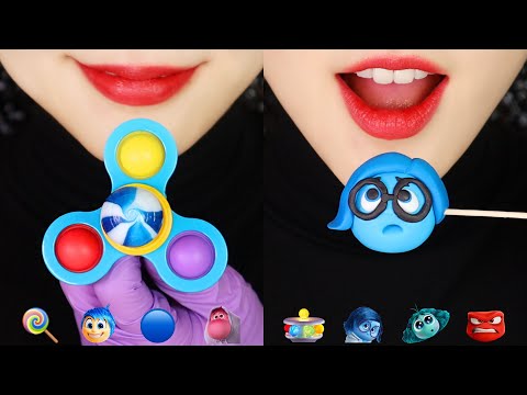 INSIDE OUT 2 THEME FOOD ASMR SOFT EATING ASMR 🔴🟠🟡🟢🔵🟣
