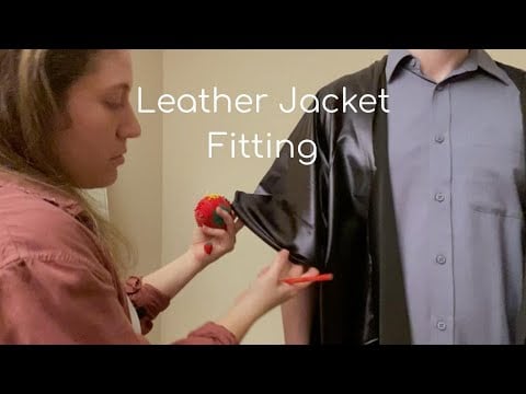 [ASMR] Leather Jacket Fitting on a Real Person (Lo-fi tingly sounds)