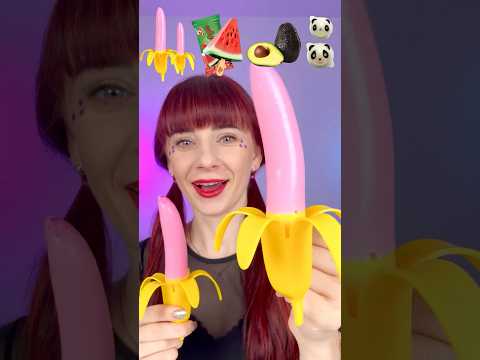 ASMR Jelly Bananas, Watermelon Ice Cream, Gummy Balls #mukbang #funny