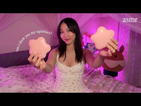 ASMR Girl brings you to her room to show you her squishies 💓✨🫧
