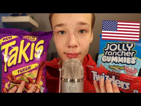 ASMR Swede Trying 🇺🇸American🇺🇸 Snacks & Candy | Mukbang