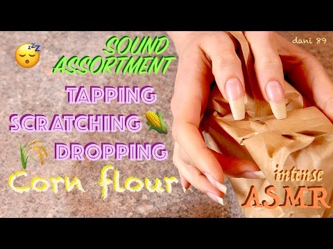 ✦ INTENSE ear-to-ear 🎧 binaural ASMR: NATURAL NAILS in SOUND ASSORTMENT: carton, table, corn flour ❀