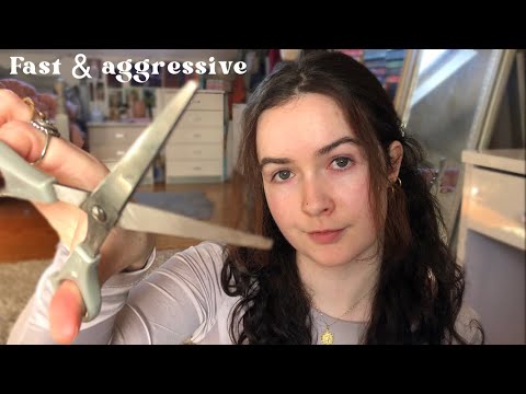 ASMR || 1 MINUTE FAST & AGGRESSIVE HAIR CUT