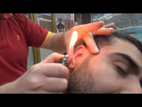 ASMR TURKISH BARBER MASSAGE = TURKISH ASMR FOOD =NECK CRACK=EAR BURN=head,back,foot,ear,face massage