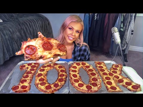 ASMR 100K MASSIVE PIZZA MUKBANG (EXTREME CRUNCHY EATING SOUNDS) MOST SATISFYING