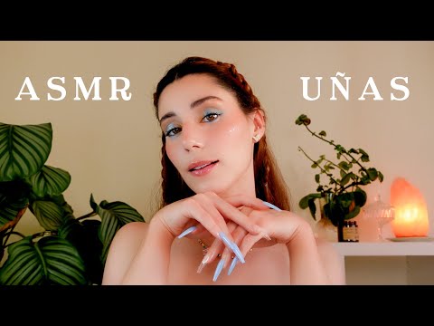 ASMR TUTORIAL DE UÑAS POSTIZAS 💙 Soft Spoken en Español 💤 Tapping & Mic Scratching