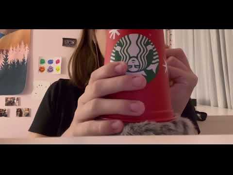 ASMR starbucks cup on the mic!! loud/intense ‼️