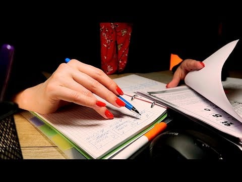 ASMR Paper Therapy ✍️ Writing, Sorting & Unintelligible Whisper (No Talking)