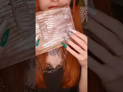 Leather tapping and whisper ramble asmr 🌃 #asmrvideo #whispersounds #gentletapping #leatherhandbags