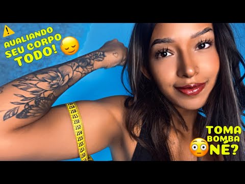 ASMR ⚠️ INSTRUTORA DA ACADEMIA MEDINDO SEU CORPO TODO inaudible mouth sounds #asmr #viral #explore