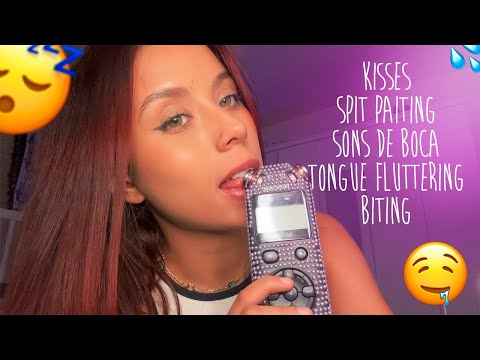 MOUTH SOUNDS, SPIT PAINTING, KISSES, BITING - ASMR TASCAM