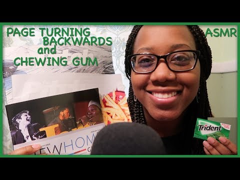 ASMR| PAGE TURNING BACKWARDS | CHEWING GUM