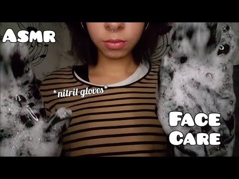 ASMR ◇ Face care with nitril gloves 💫