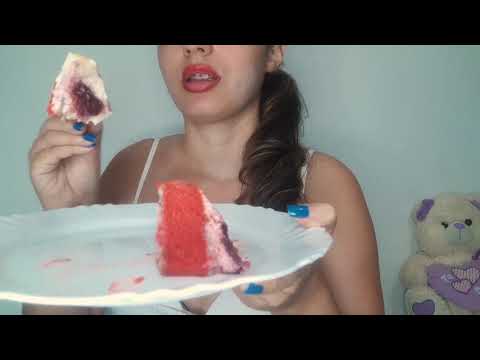 ASMR COMENDO COXINHA, CACHORRO QUENTE, BOLO DE FESTA, MOUSSE...