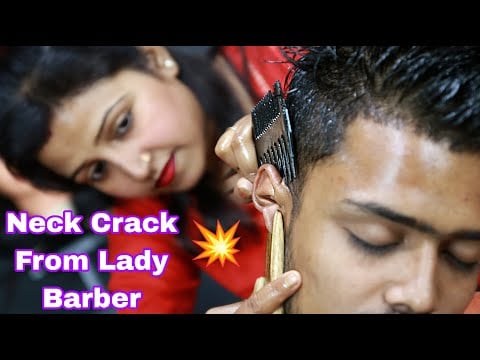 She Doing Neck Cracking Comb Massage ASMR | Comb Scratching Head Massage By Barber Girl Chaitali