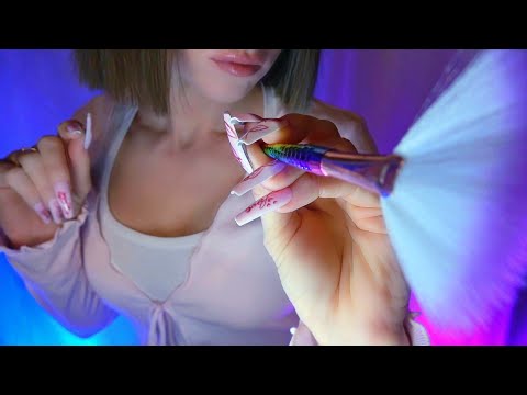 3H ASMR of Brushing to Sleep (Inaudible Whispers, Face and Ear Brushing, No Talking, Slow, Gentle)