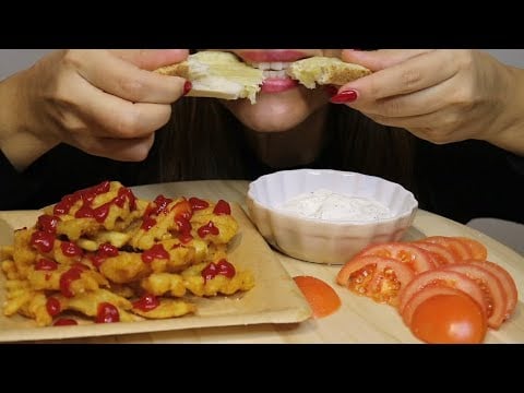 ASMR WAFFLED FRIES / CHEESE TOAST / TOMATOES / TZATZIKI / no talking / CREMA ASMR #asmr #mukbang