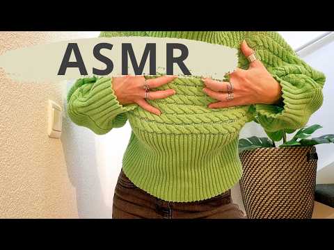 ASMR COZY GREEN SWEATER SCRATCHING | SLOW TO FAST & AGGRESSIVE KNITWEAR TRIGGERS | NO TALKING 😴💚 