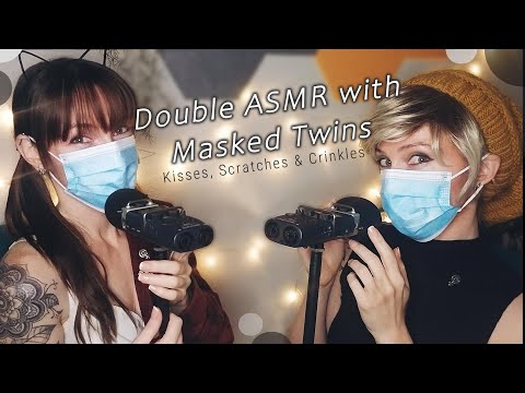 😷 Twin Ear-to-Ear ASMR 💖 Crinkling, Scratching, Mouth Sounds & Affectionate Whispers 💤✨