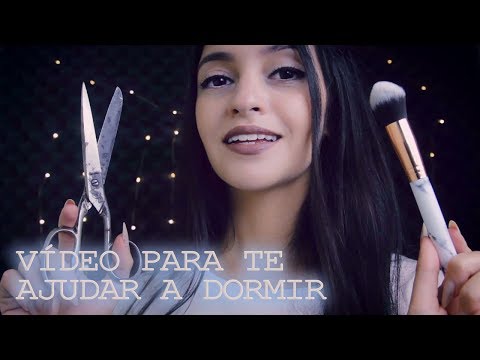 [ASMR] CARINHO NO ROSTO & MEXENDO NO CABELO: Corte, Mechinhas, Creme, Massagem, Pincel, Sons de Boca