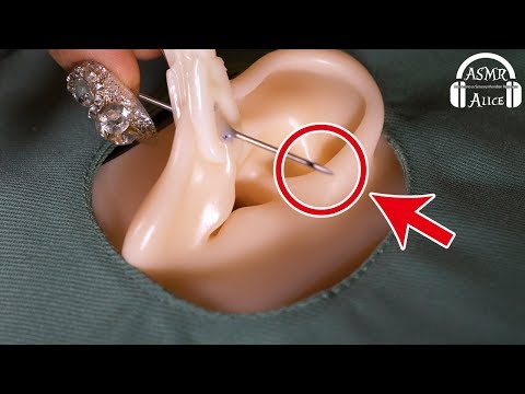 【無痛】ASMR 医療用シリコン耳にピアスする - Piercing medical silicon ears【No talking】