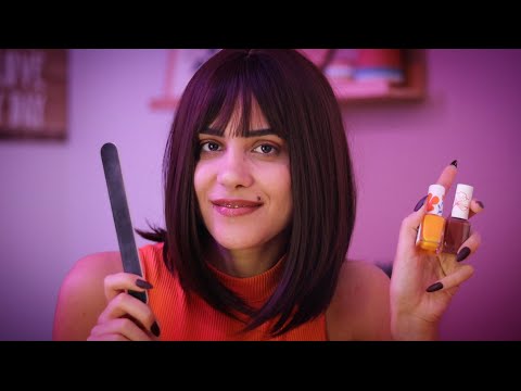 Arabic ASMR Nail Salon فتون رح تسويلك اضافرك وتحكيلك كل اخبار صالون شليمار