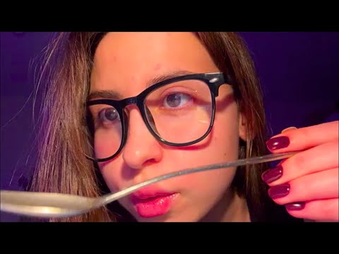 ASMR: Tasting Your Face With My Spoon - Chewy Wet Mouth Sounds - Face Touching