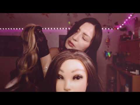 ASMR Hair Styling for Sleep ✨ Soft Whispers & Fabric Sounds | Satisfying Hair Brushing 🤫