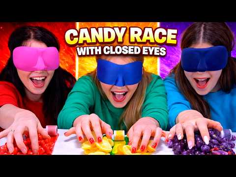 ASMR Candy Race With Closed Eyes VS Red Candy Compilation