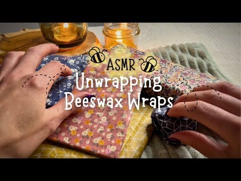 Unwrapping Beeswax Wraps, Relaxing Crinkly ASMR For Deep Sleep 💤 (No Talking)
