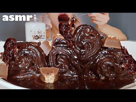 ASMR MOIST CHOCOLATE CREPE ROLLS 초콜릿 팬케이크 DESSERT Mukbang (No Talking)