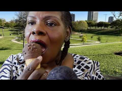 Summer Frozen Treat Chocolate Cookie Dipped Vanilla Drumstick Sugar ASMR Eating Sounds