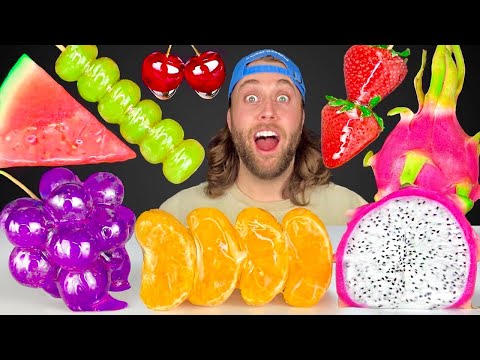 ASMR CANDIED FRUIT* CANDIED ORANGE, WATERMELON, BLACK GRAPE DRAGON FRUIT TANGHULU MUKBANG 먹방 꿀벌