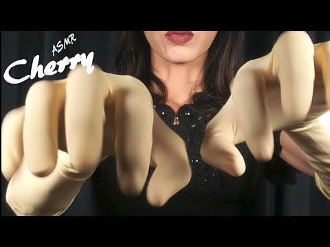 【ASMR】Long Latex Gloves Tickle Tickle Hand Sounds 긴 라텍스 장갑 간질 간질 소리 / シンガーラテックス手袋（ロング）でくすぐり